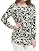 Allegra K Women's Printed Round Neck Long Sleeves Loose Tunic Knitted Top Beige-Novelty M US 10