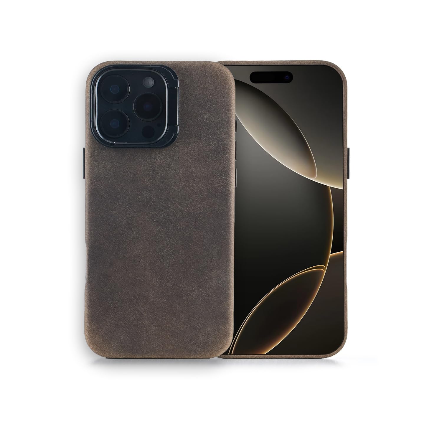 Synchro Bands for iPhone 16 Pro Max Case Genuine Leather with MagSafe, Built-in Stash Stand Phone Case-Vintage Top Full Grain Crazy Horse Cowhide Leather Cover with Protective Soft Lining - 6.9 inch