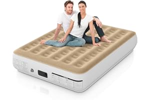 Ezyrest 13 Inches Air Mattress Queen with Built in Pump, Inflatable Mattress for Camping & Guest, Blow Up Mattress with Soft Flocked Top, Portable & Foldable Queen Air Mattress with Built in Pump