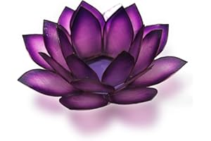 Om Gallery Capiz Shell Lotus Flower Decor Tealight Candle Holder for Serene Ambiance - Handmade Decorative Candle Holders for Meditation, Yoga, and Relaxation, Passion