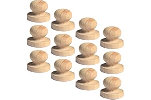 Hemobllo 12pcs Wooden Round Stamper Handles 5cm Smooth Handmade Stamp Replacement Set for Wedding Sealing Wax