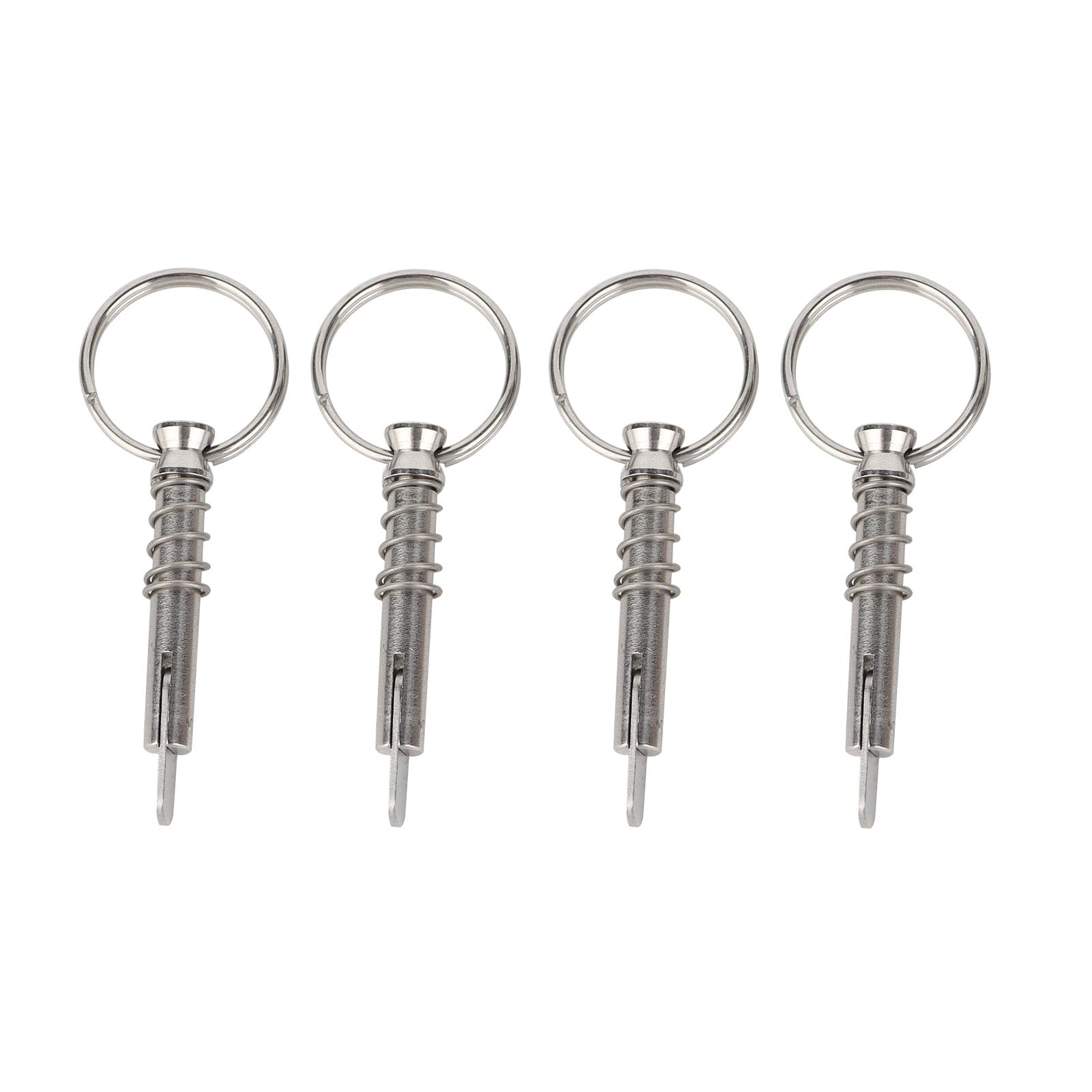 Grekywin Quick Release Pins 4Pcs - Diameter 6.3mm, Total Length 76mm, Bimini Top Pin, 316 Stainless Steel Marine Accessories for Boat Canopy