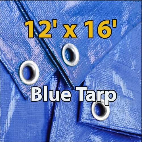 12'x16' Blue Waterproof Poly Tarp for Camping Hiking Backpacking Tent Shelter Shade Canopy Etc. by Super Tarp