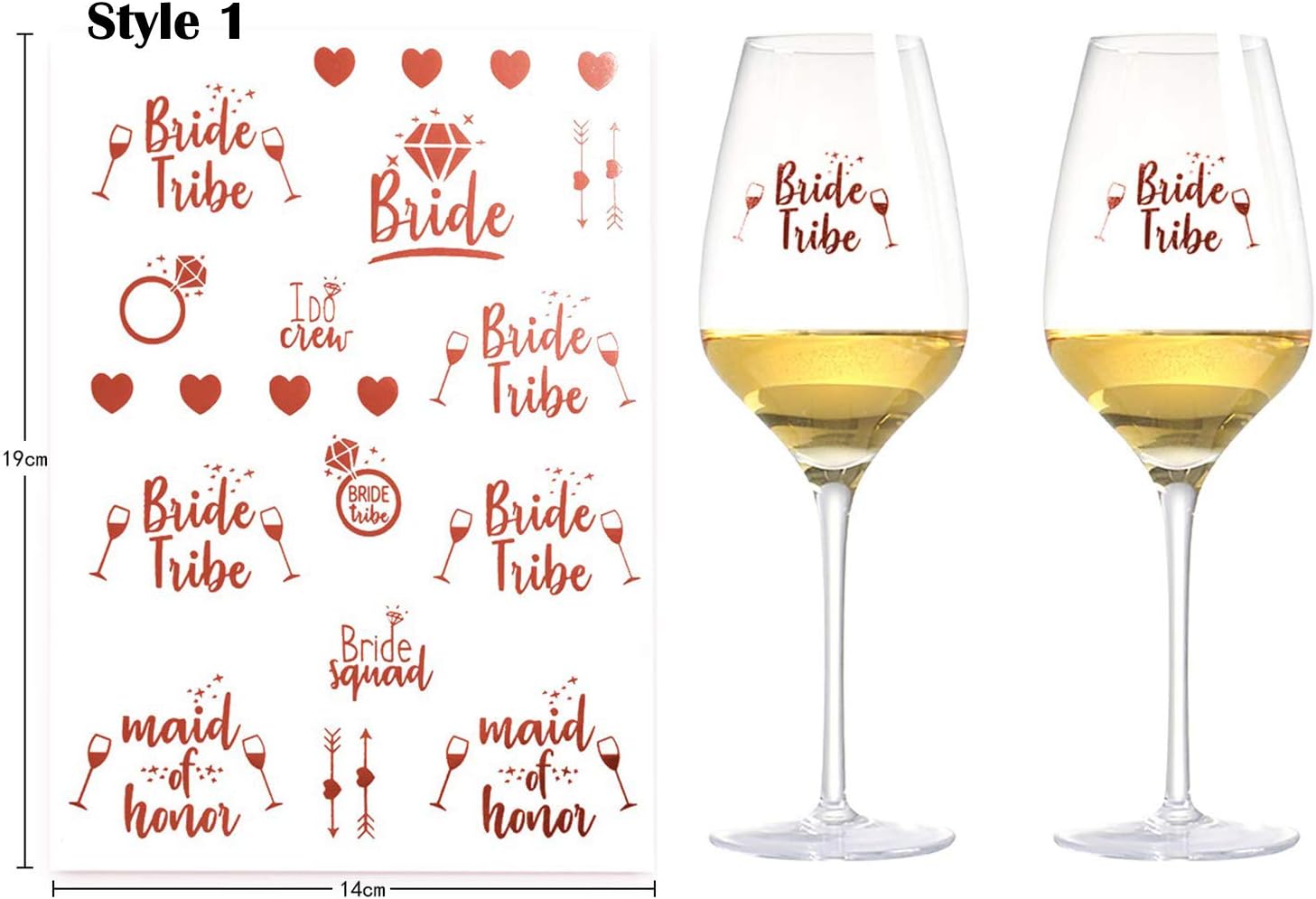 Team Bride Tattoos- Hen Party Tattoos Bride To Be Team Bride Tribe Squad Tattoos Bridal Temporary Tattoos Transfers Rose Gold Women Girls Hen Do Night Accessories Bchelorette Party Decoration,8 Sheets - Image 3