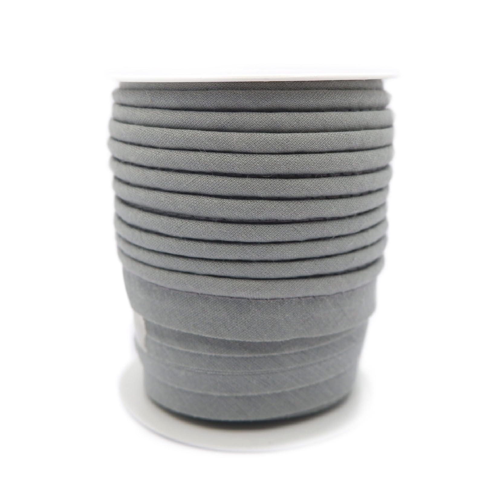 TEXTEX = Piping for Sewing, Decoration, and Crafts. Composition 50% Cotton and 50% Polyester. Total Width of 15mm, Cord of 5mm, and Flap of 10mm. 10 Meter Reel - (Medium Gray)