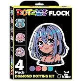 DIAMOND DOTZ Neon Flock Anime Girls Diamond Painting for Adults with Gems | Full Coverage Design, Sparkling Faceted Finish, Complete Starter Set, Vibrant Wall Decor, Ready to Frame, Great Handmade Gift