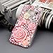 Core Prime Case,G360 Case - Mavis's Diary 3D Handmade Bling Crystal Pink Flowers with Cute Bow Shiny Crown Sparkle Diamonds Clear Hard PC Cover for Samsung Galaxy Core Prime SM-G360F