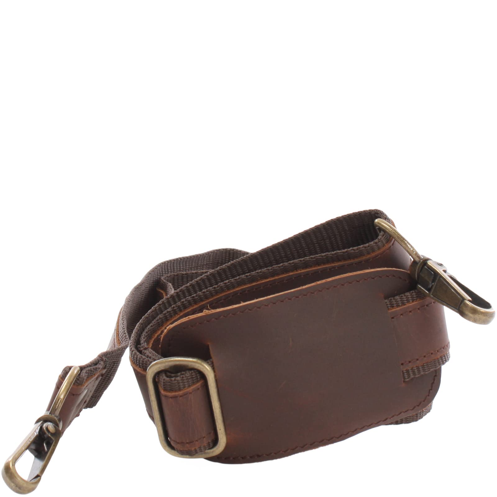 LECONI Carrying Strap Genuine Leather and Nylon Shoulder Strap for your Bag Adjustable in Length for Women + Men 4x115cm brown LEC-R1