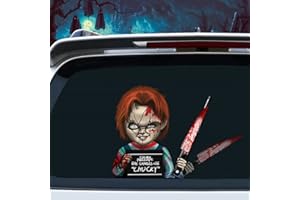 Nouiroy Halloween Rear Wiper Stickers, Funny Horror Wiper Decals 3D Reusable Funny Vinyl Decals Waterproof Rear Window Wiper Car Decor Stickers Tags for SUV Wiper Blade (Bloody Doll)