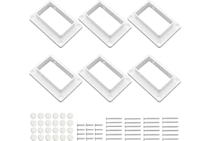 Aiwaiufu 2″ x 3.5″ White Vinyl Fence Brackets, Slotted Handrail Bracket Kit with Screws for Decking Railing, Mount to Wall or Other Vertical Flat Surface, Pack of 6