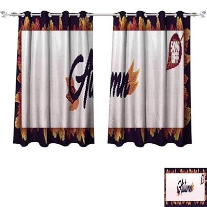 Amazon Com Dragonbui Window Curtain Fabric Autumn Background With