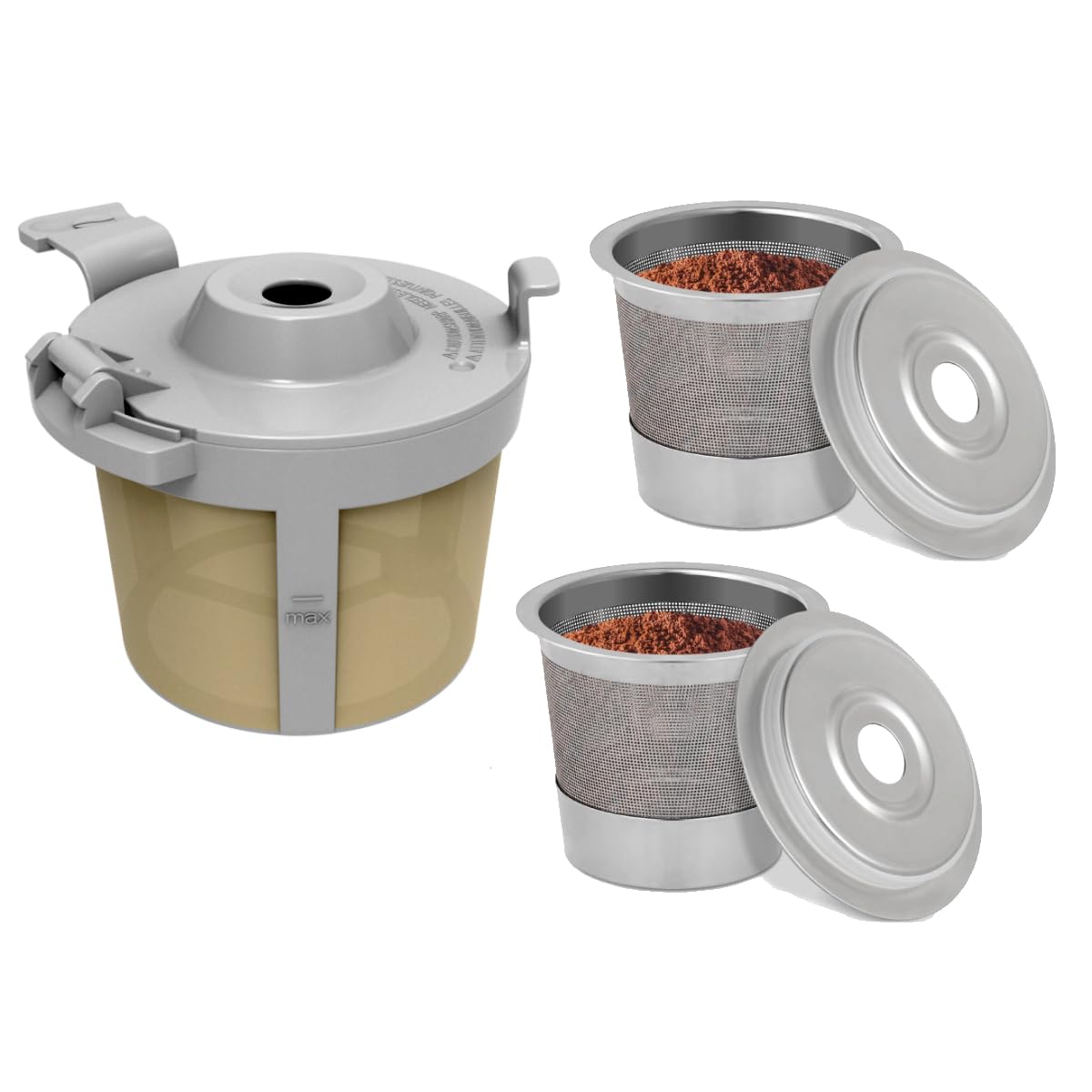 Photo 1 of 2 Stainless Steel Reusable Coffee Pod & 1 Coffee Basket Compatible With Ninja Pods and Grounds Coffee Maker PB051, White