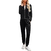 Marvmys Women's Velour Tracksuit Full Zip Up Sweatsuits Set 2 Piece Outfits Jogger Set