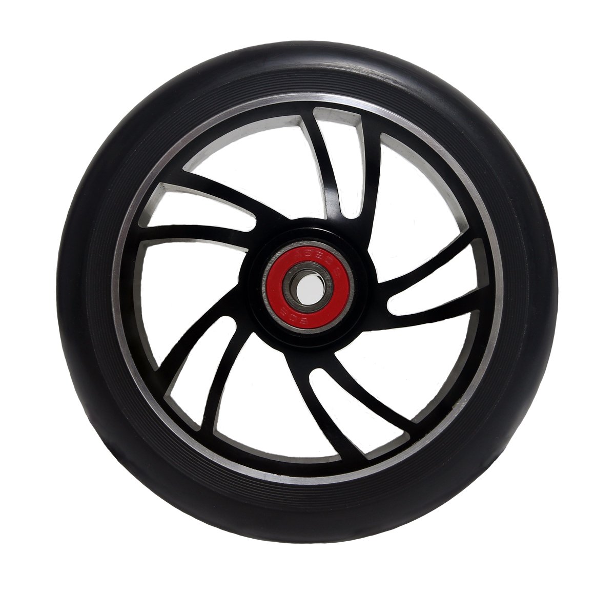 Z-FIRST 2Pcs 120mm Pro Scooter Wheels with ABEC 9 Bearings for MGP/Razor/Lucky Pro Scooters (6 Spoke) (A-Black)