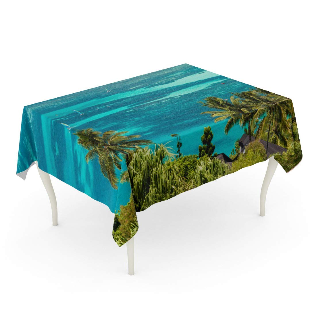 Tarolo Rectangle Tablecloth 60 x 102 Inch Blue Above Hamilton Island Resort Queensland Australia Aerial View Bay Water Beach Table Cloth