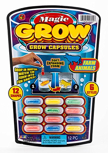 Magic Grow Capsules by JA-RU. (12 Capsules / Assorted Style) Best Growing Animals Assorted Style Capsules Bath Toys for Kids. 305-1H