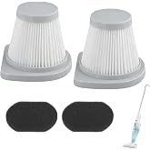2Pcs HEPA Filters For Merlin 2-in-1 Corded Stick Vacuum Cleaner, For Merlin SC861, SC861A Upright Models, Washable Reusable 8.5cm/3.35in Height Gray White Plastic Filter Cartridge (2pcs)