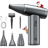 Metal Electric Compressed Air Duster, 300000RPM Brushless Motor with Stepless Speed, Rechargeable Cordless Mini Blower for Computer Keyboard Cleaning, Car Detailing, House and Outdoor Use(Grey)