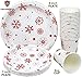 Galashield Christmas Plates Disposable Party Set 102 Pcs Includes Napkins Cups and Tablecloth | Christmas Disposable Dinnerware Set | Supplies for 20 Guests