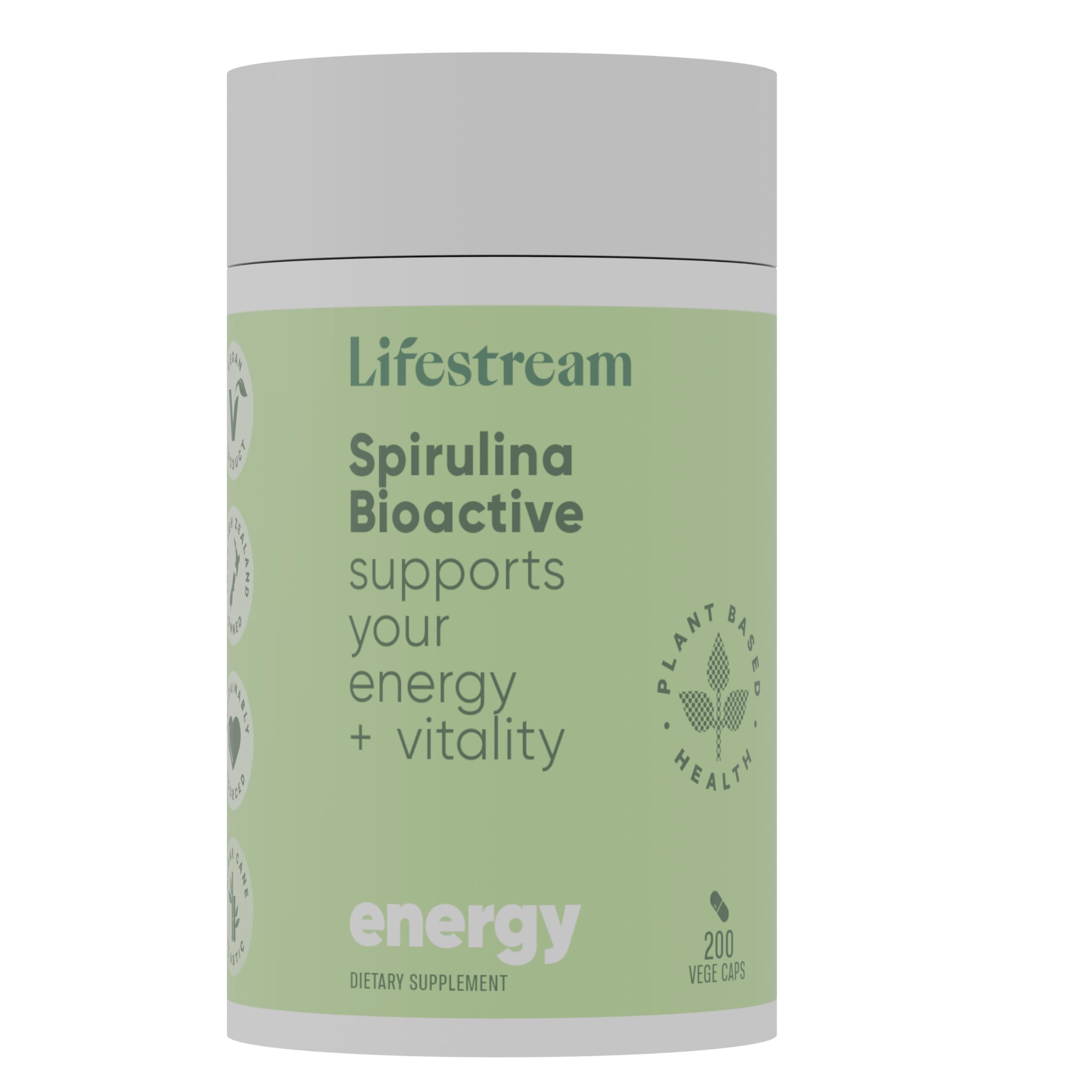 LIFESTREAM Nutrient Rich Bioactive Spirulina Balance | 200 Capsules | Pure Source | from New Zealand | Detox | Immune System | Energy Boost | 500MG |