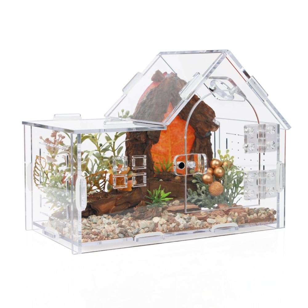 Photo 1 of Acrylic Jumping Spider Enclosure - Versatile Reptile Enclosure with One-Click Magnetic Closure, Perfect for Tarantula, Gecko, Chameleon, Beetle, Mantis, and Hermit Crab