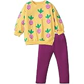 HILEELANG Toddler Girl Fall Outfits Clothing Pants Set Sweatshirt Cotton Strench Leggings Playwear Sets 2pc