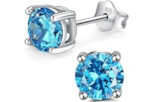 1 Pair Adabele Authentic Sterling Silver Birthstone Stud Earrings 4mm/0.25 Carat Tiny Cubic Zirconia Imitation Diamond Gemstone Hypoallergenic Nickel Free Tarnish Resistant Women Men Jewelry