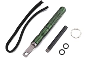 DOSMAMZ Waterproof Ferro Rod Fire Starter, Flint Steel Magnesium Rod EDC Gear, with Scraper Striker and an Extra Replaceable Threaded Flint Fire Steel Rod