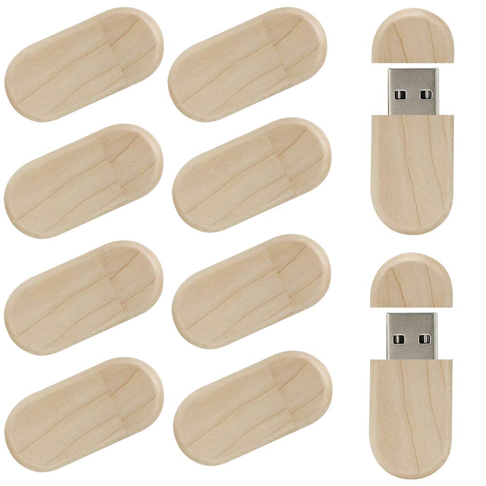 A Plus+ USB Wooden Memory Stick 8GB USB2.0 Flash Drive Wood USB Disk Memory Sticks (Pack of 10)