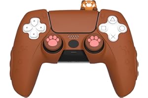 IINE Anti-Slip Soft Protective Cover for PS5 Controller With Touch Pad Stickers and Thumb Grip Caps - Cute Silicone Case