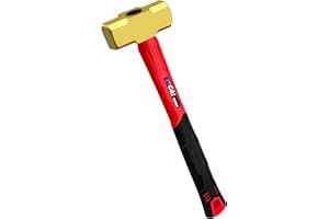 C&T 2lb Brass Sledge Hammer,Non-Sparking, Comfortable Fiberglass Handle,2-Pounds,Non-Magnetic,Corrosion Resistant