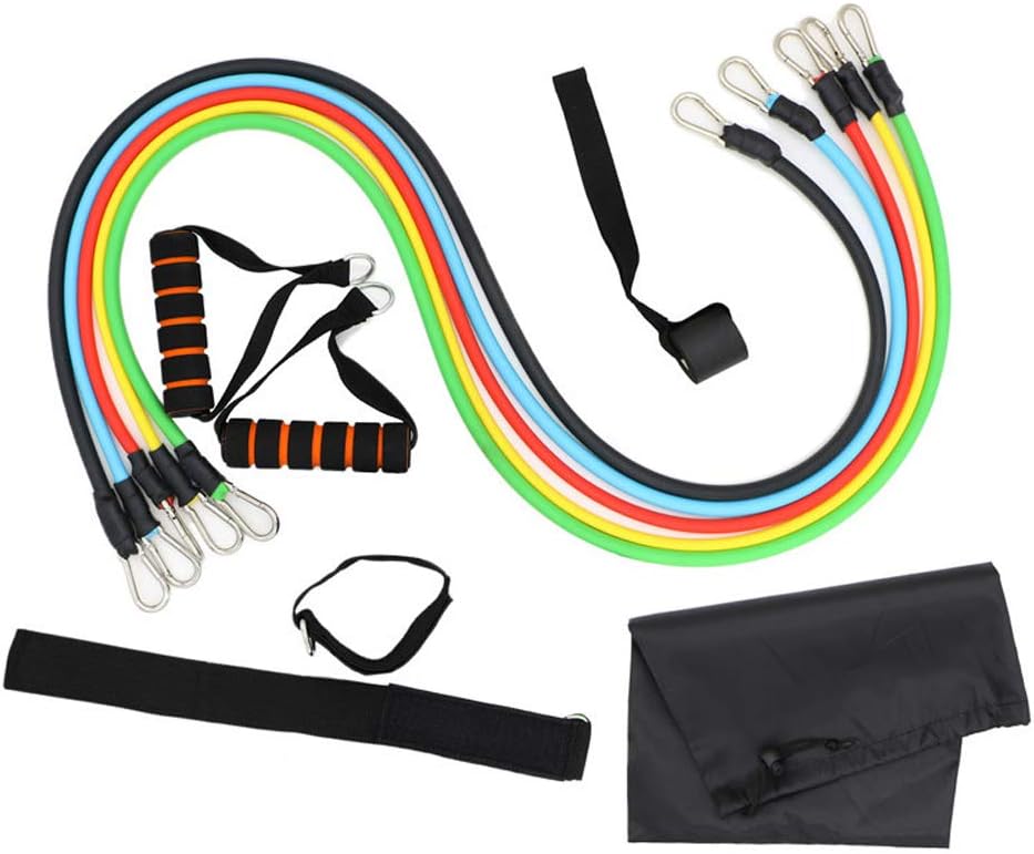 Uleade Fitness Resistance Band Set, 5 Stackable Exercise Bands with Waterproof Carrying Case, Door Anchor, Handles and Ankle Straps, For Resistance Training, Physical Therapy, Home Workouts, Yoga, Pilates