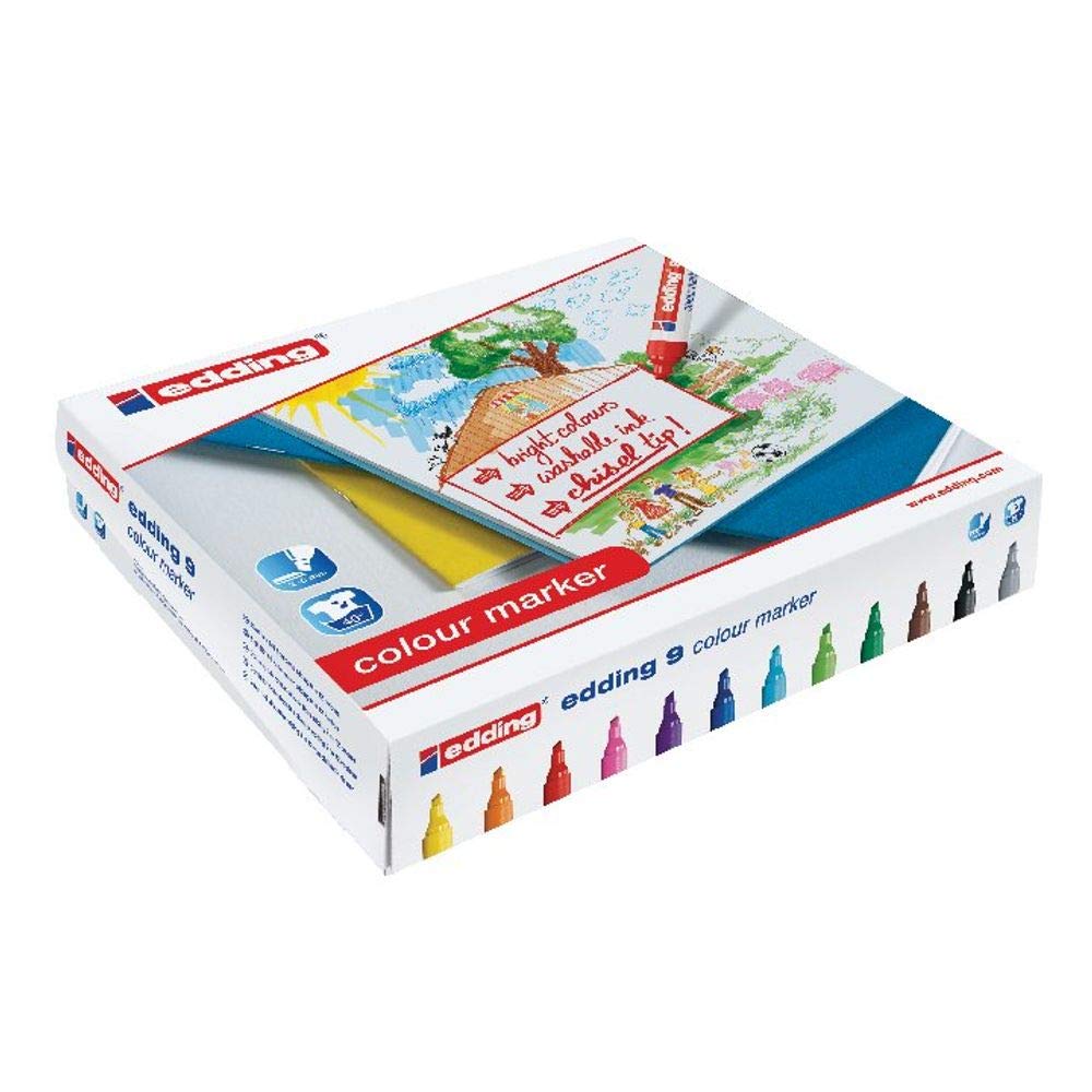 Edding Colour Marker, Chisel Tip, Assorted, Pack of 144, ED95021