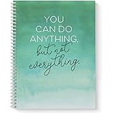 Softcover Not Everything 8.5" x 11" Motivational Spiral Notebook/Journal, 120 Checklist Pages, Durable Gloss Laminated Cover, White Wire-o Spiral. Made in the USA
