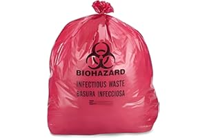 DIAGNOSTICS DIRECT, INC. Medical Liners, Coreless Rolls, Red Infectious Waste Bags, 24" Width x 24" Length, 7-10 Gallon, 1.3 Mil, 35 lbs Load Capacity, 500 Per Case