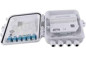 Eardion 12 Core Fiber Distribution Box, 12 Port FTTH Fiber Distribution Box Splitter Box- Fiber Optic Terminal Junction Split