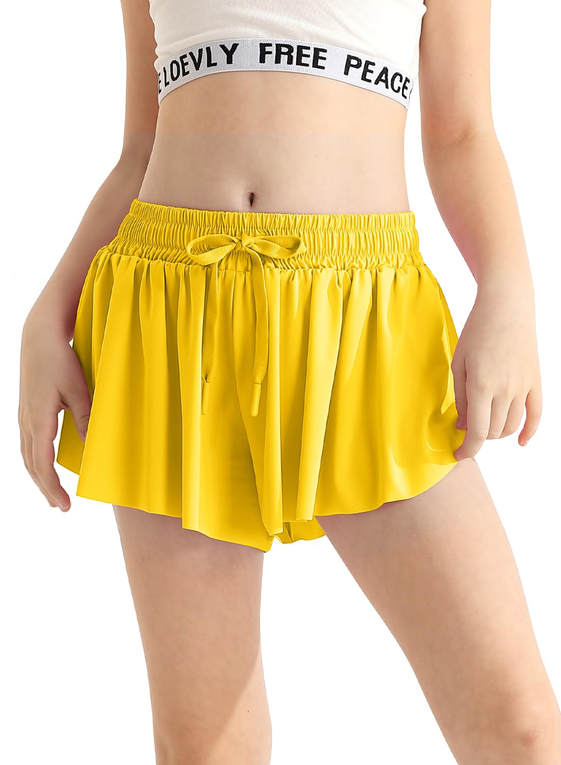 Kids Shorts Yellow with Pocket Drawstring 2 in 1