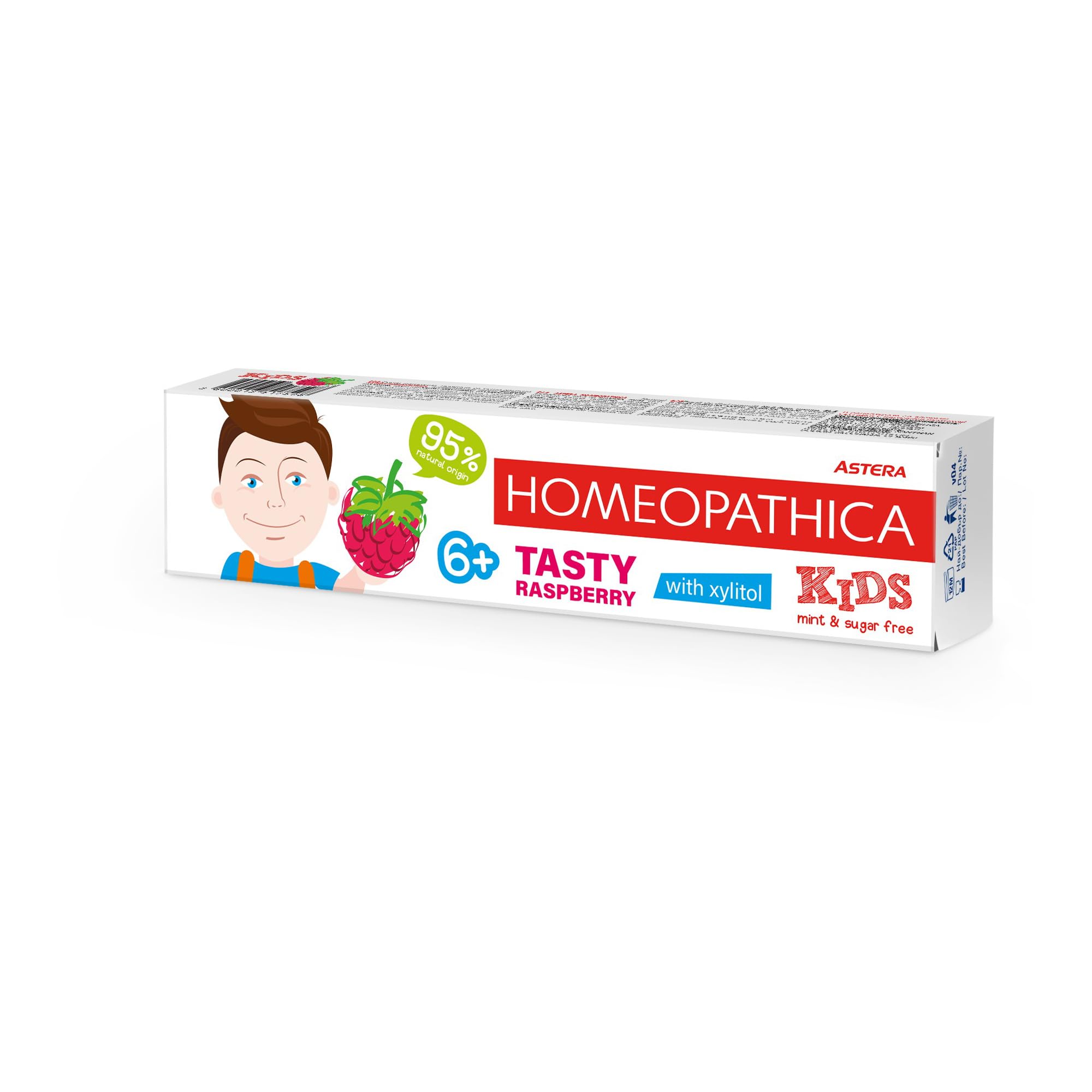 Aroma, Toothpaste Astera Homeopathica Kids 6+, Tasty Raspberry, 50 ml