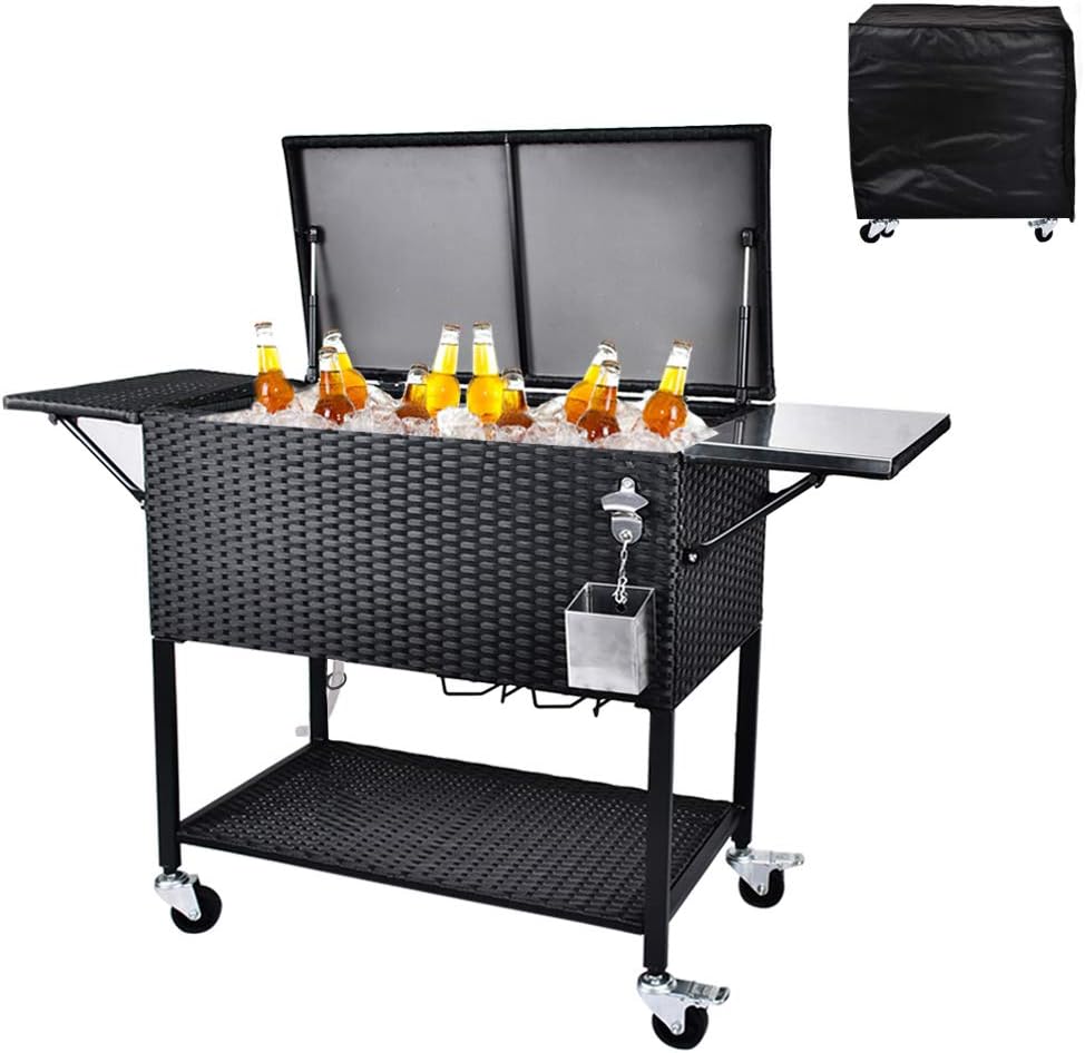wicker rolling cooler