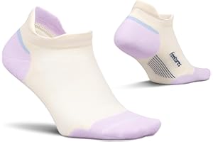 Feetures Elite Max Cushion No Show Tab Wave- Running Socks for Men & Women, Athletic Compression Socks, Moisture Wicking