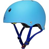 Triple Eight Dual Certified MIPS Bike and Skateboard Helmet, Blue Matte, X-Small/Small