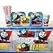 Thomas All Aboard Train Party Supplies Pack for 16 Guests | 24 Paper Straws, 16 Dessert Plates, 16 Beverage Napkins, 16 Cups, and 1 Table Cover | Train Decorations For The Perfect Train Birthday Party