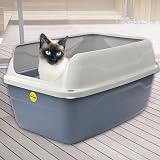 Cat Centre Jumbo Open Litter Tray Grey with Detachable Rim 56cm Deep view 8