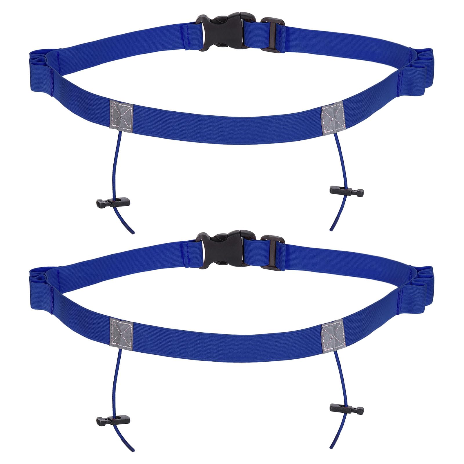 PATIKIL Elastic Triathlon Running Belt, 2 Pack Adjustable Race Number Belt Race Belt Bib Holder with 6 Energy Gel Loops for Marathons Racing Cycling, Blue