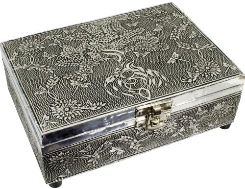 New Age Source Metal Tree of Life Jewelry Box, Silver