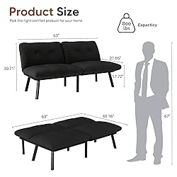 homeokay Futon Sofa Sleeper Couch Bed with