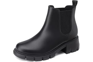 Athlefit Girls Ankle Boots Kids Comfortable Slip on Lug Sole Chelsea Booties for Toddler Little Kid Big Kids