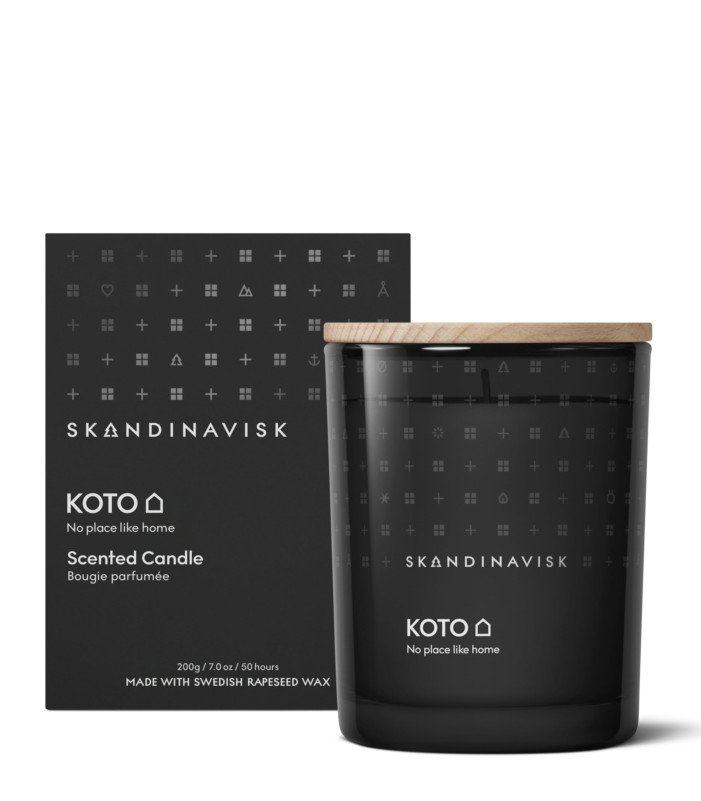 Skandinavisk KOTO 'Home' Scented Candle. Fragrance Notes: Vanilla Beans and Dried Orange Peel, Amber and Leather. 200 g.