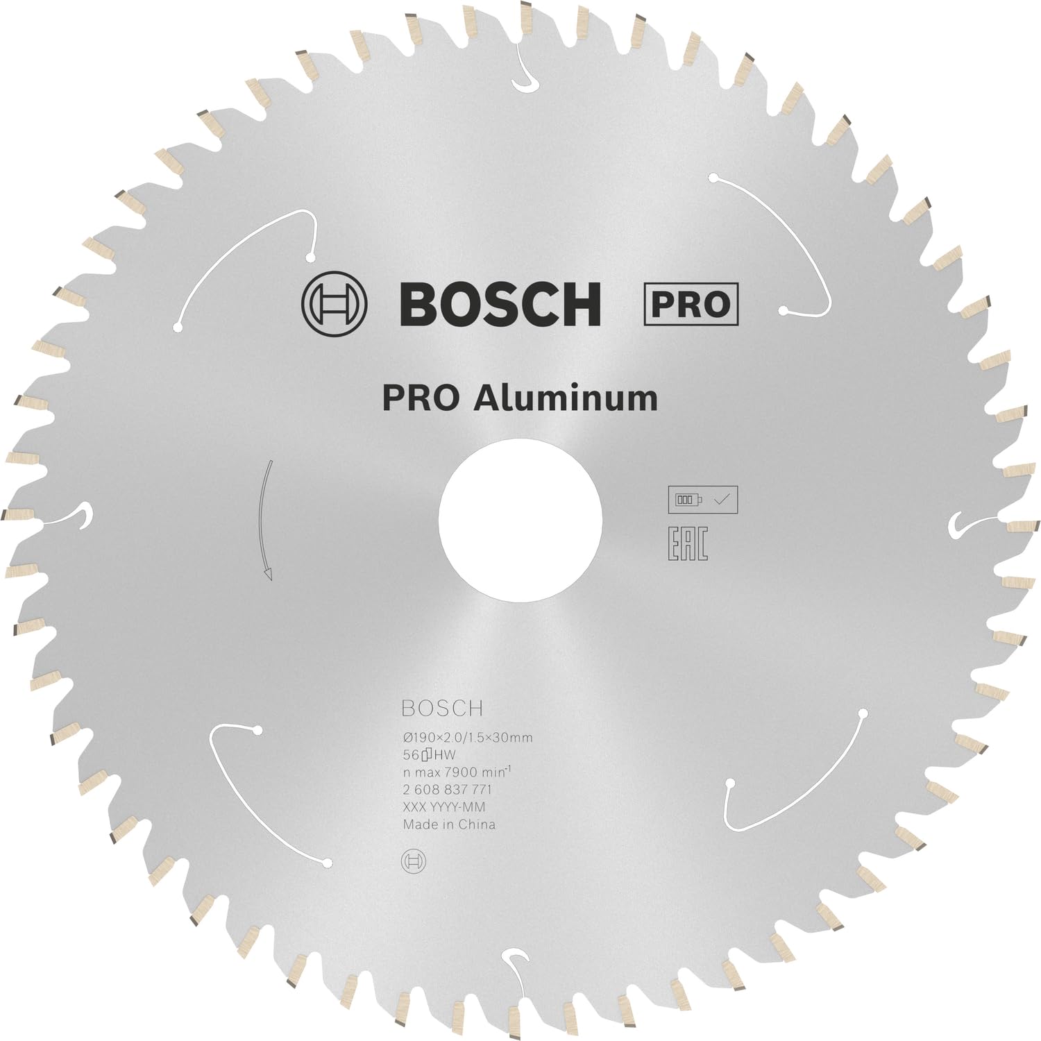Bosch 1x PRO Aluminium Circular Saw Blade for Cordless Hand-Held Saws (for Aluminium, Non-ferrous metals, Ø mm, Professional Accessory Hand-Held Circular Saw)