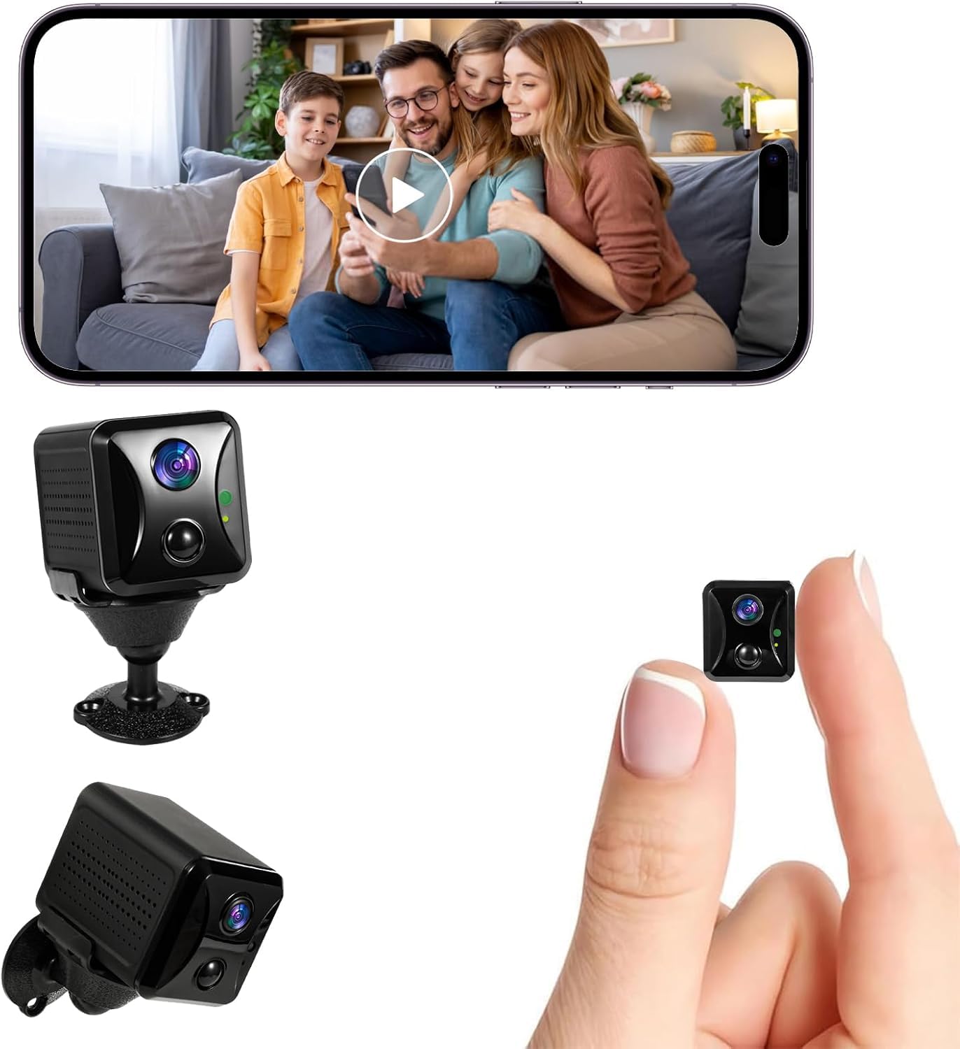 Photo 1 of 2025 Upgraded Hidden Camera Spy Camera,4K HD Mini Nanny Cam for Home/Office with Night Vision, App Control WiFi Indoor Security Camera, Motion Detection,Wireless Remote Viewing Cam